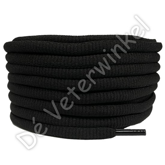 Oval sportlaces 6mm Black - per pair