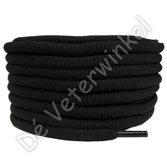 Oval sportlaces 6mm Black BY THE METERS