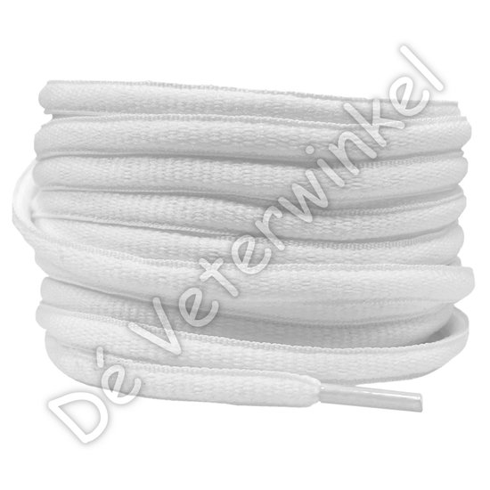 Oval sportlaces 6mm White - per pair