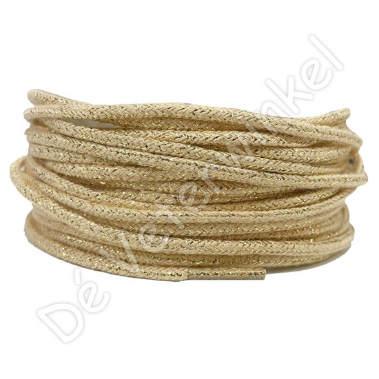Cordlaces 3mm cotton Gold Thread - per pair