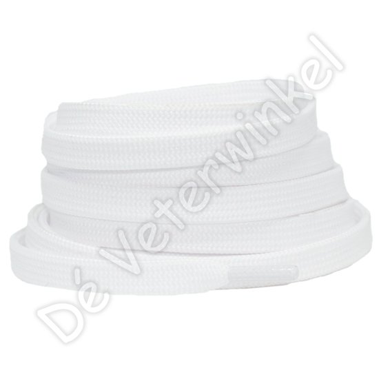 Flat 8mm polyester White - per pair