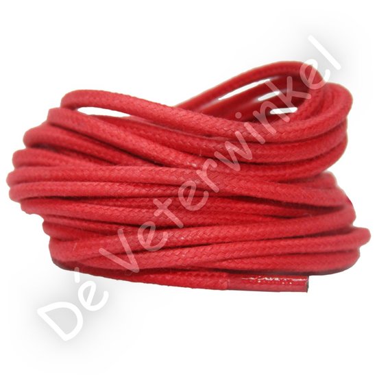 Trendlaces 3mm WAXED Red - per pair