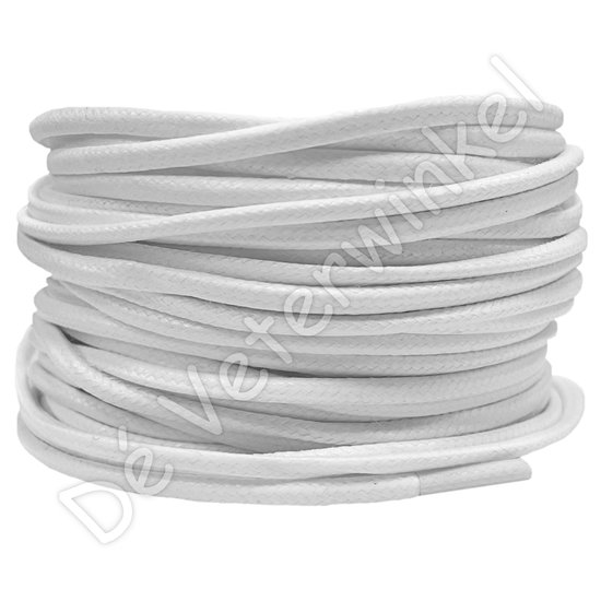 Trendlaces 3mm WAXED White - per pair