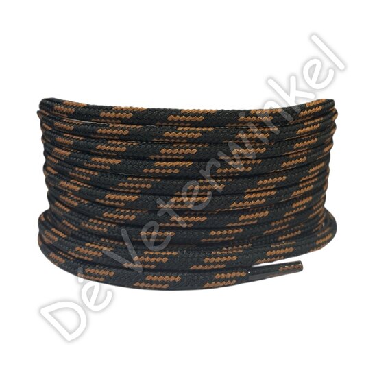 Outdoor laces 5mm Black/Brown BY THE METERS