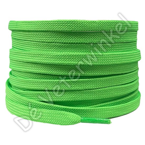 Flat 5mm Polyester Neon Green - per pair