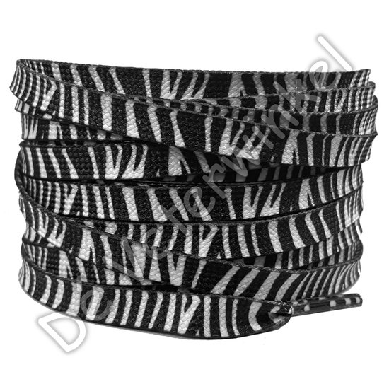 Print laces 8mm Zebra - per pair