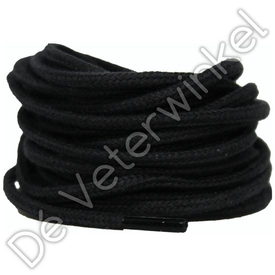 Cordlaces 3mm cotton Black - per pair