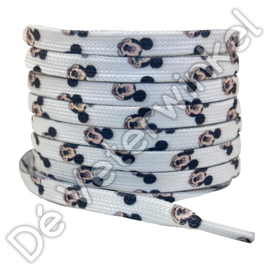 Print laces 8mm Mickey Mouse - per pair