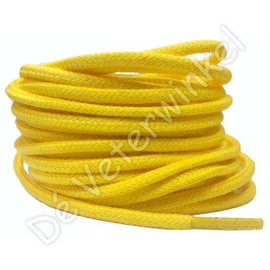 Cordlaces 3mm cotton Yellow - per pair