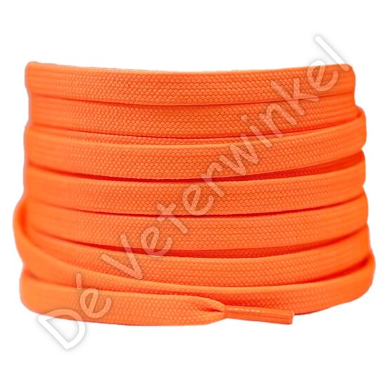 Flat 8mm polyester Neon Orange - per pair