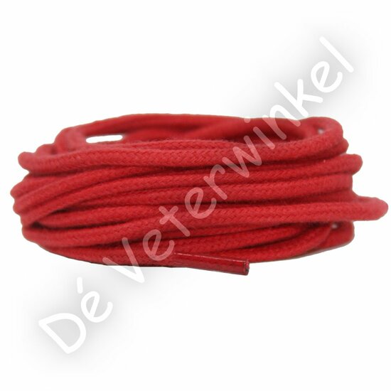 Cordlaces 3mm cotton Red- per pair