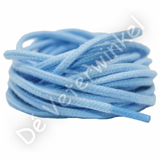Cordlaces 3mm cotton Light Blue - per pair 