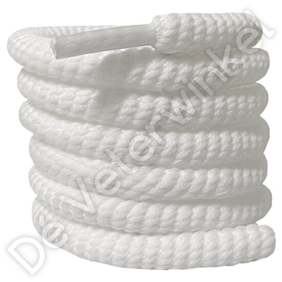 Rope laces 9mm White - per pair