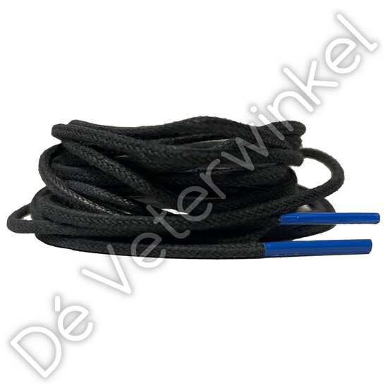 *Round 2mm waxed Black-/ Blue tips - per pair