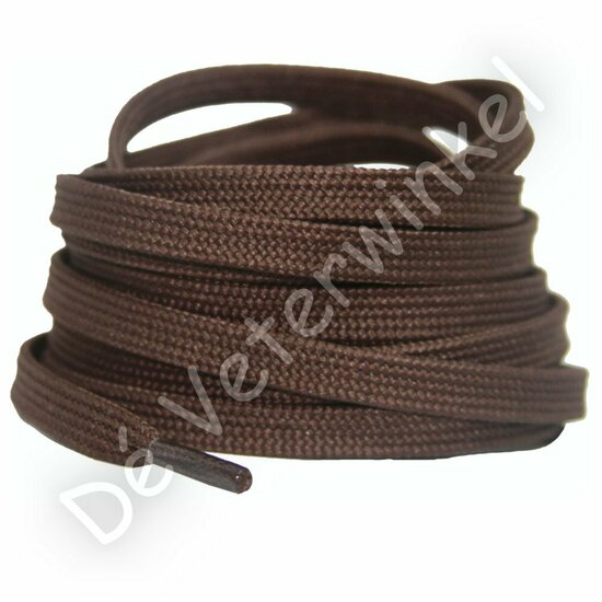 Flat 8mm polyester Medium Brown - per pair