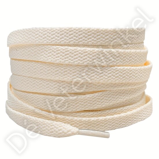 Nike veters plat 8mm Abrikoos-Cr&eacute;me AAN DE METER