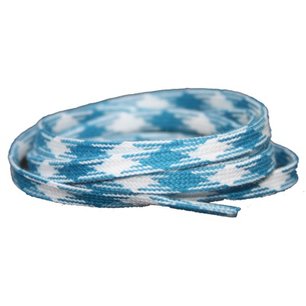 *Plat katoen 6mm Blauw-Ruit - per paar *Plat katoen 6mm Blauw-Ruit - per paar