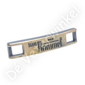 Van Bommel bootschoen metalen logo Van Bommel bootschoen metalen logo