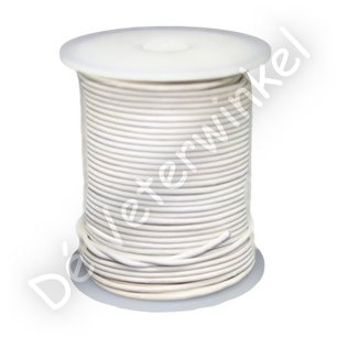 Ronde leren veter 2mm Wit/Room Ronde leren veter 2mm Wit/Room
