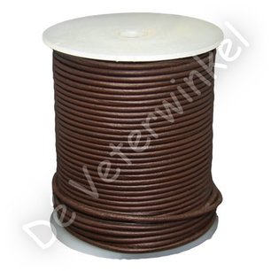 Ronde leren veter 2mm Middelbruin Ronde leren veter 2mm Middelbruin