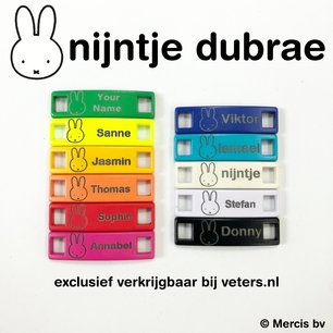 nijntje metalen veter tags (dubrae) nijntje metalen veter tags (dubrae)