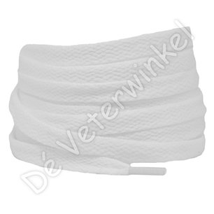 Nike veters plat 8mm Wit AAN DE METER Nike veters plat 8mm Wit AAN DE METER