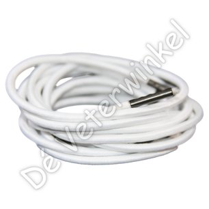 FILLING PIECES Rond elastiek 3mm Wit-/Zwart FILLING PIECES Rond elastiek 3mm Wit-/Zwart