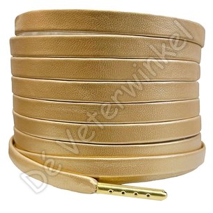 Luxe leren veters Goud 120cm Luxe leren veters Goud 120cm