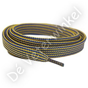 Plat 10mm Combi polyester Hemelsblauw/Geel AAN DE METER Plat 10mm Combi polyester Hemelsblauw/Geel AAN DE METER