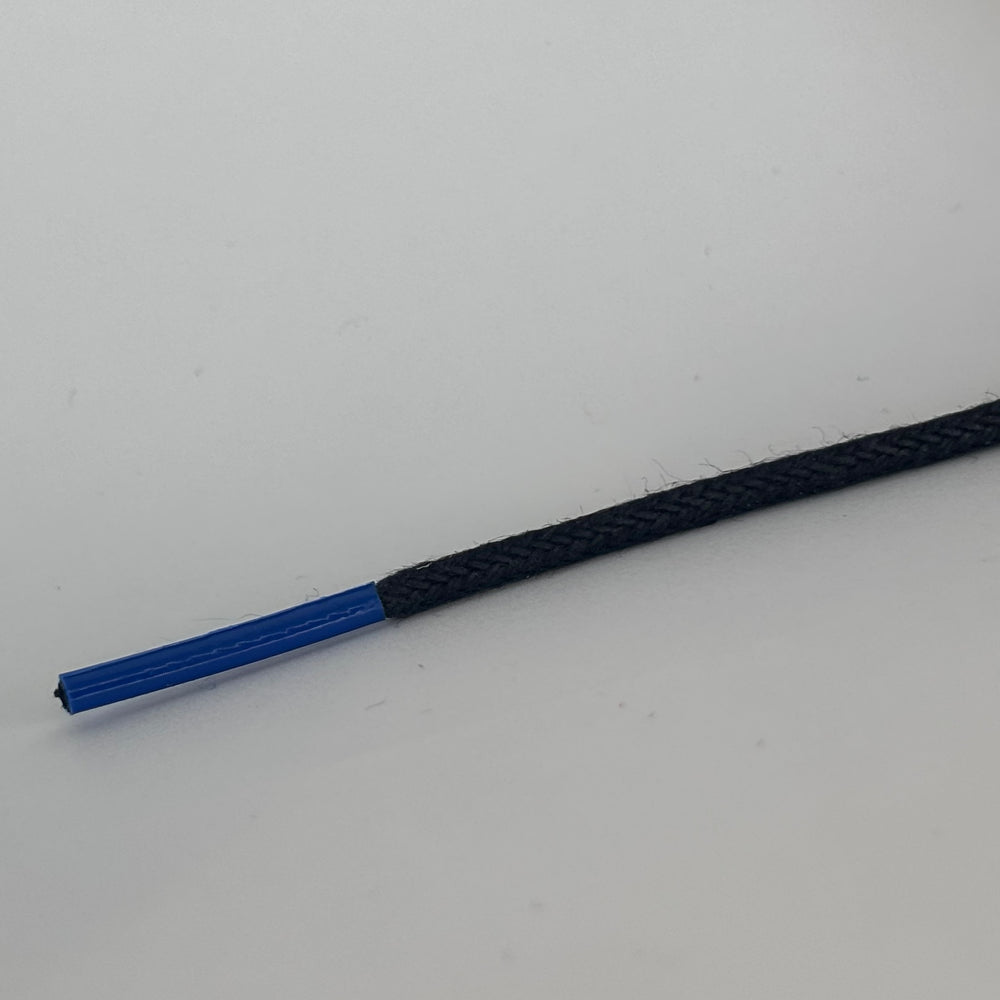 Rond 2mm wax Zwart-/ Blauwe pinken 75cm
