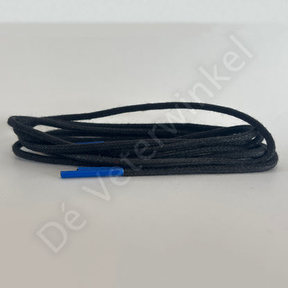 Rond 2mm wax Zwart-/ Blauwe pinken 75cm
