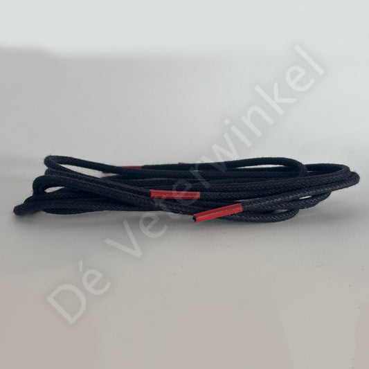 Rond 2mm wax Zwart-/ Rode pinken 75cm
