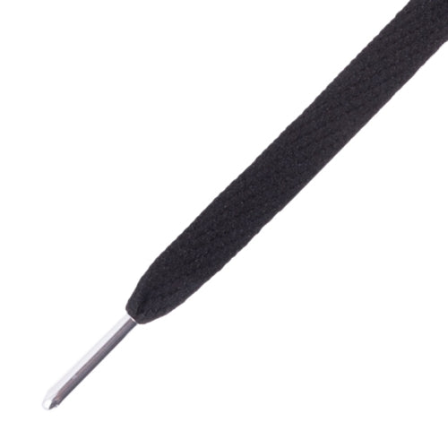 Mr.Lacy - Flatties Black/ SILVER TIPS 130cm