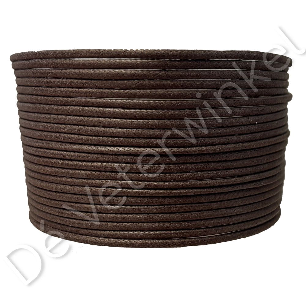 Rond 2mm wax Bruin
