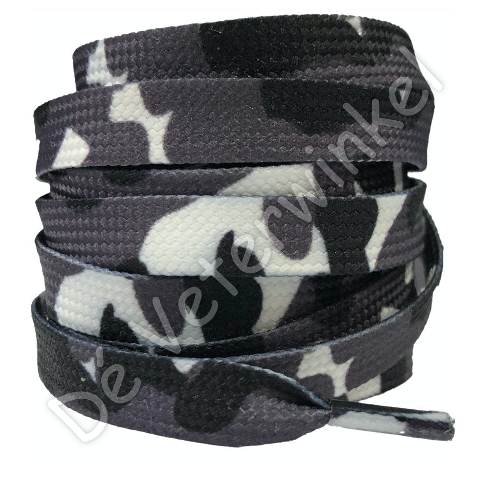 Printed lace 8mm camouflage Black