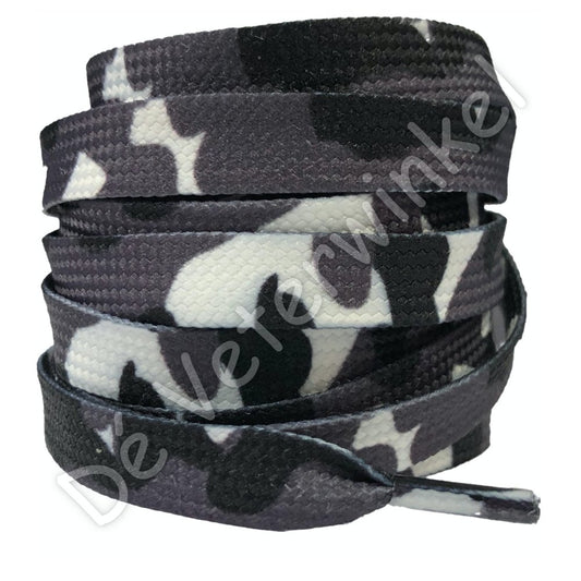 Printed lace 8mm camouflage Black