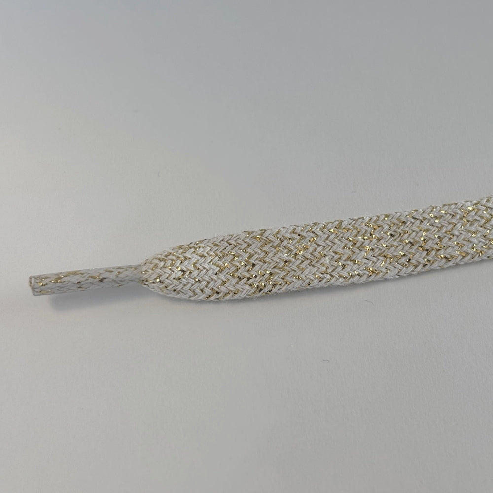 Glitterveter 8mm Wit/Gouddraad