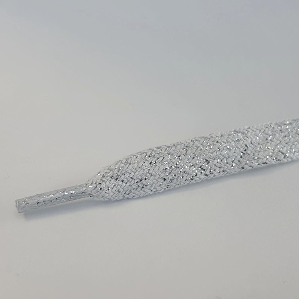 Glitterveter 8mm Wit/Zilverdraad