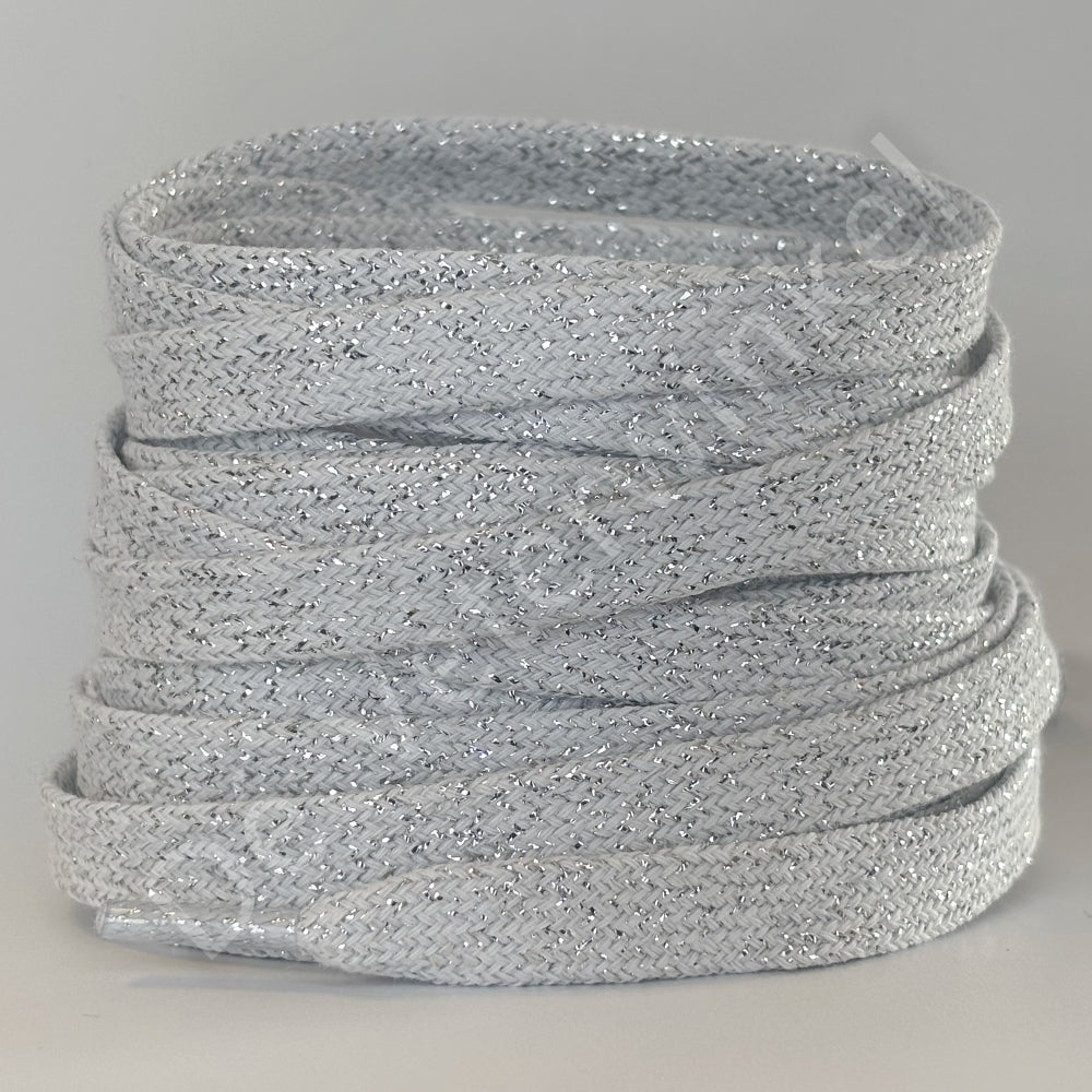 Glitterveter 8mm Wit/Zilverdraad