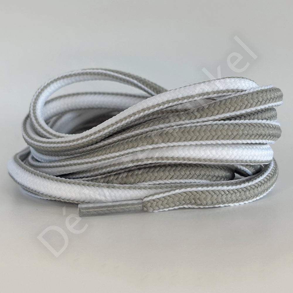 Oval laces 5mm Two-Tone Grey/White