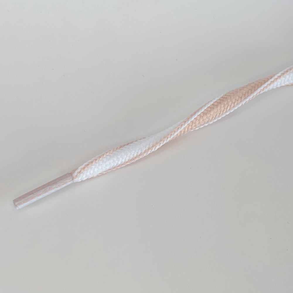 Oval laces 5mm Two-Tone Powder Pink/White