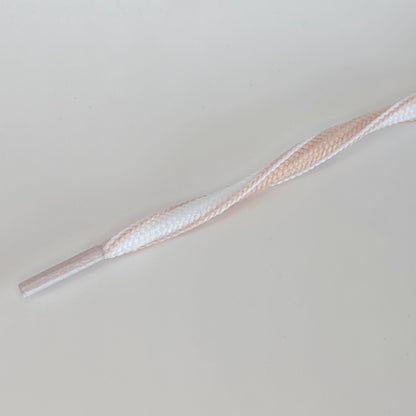 Oval laces 5mm Two-Tone Powder Pink/White