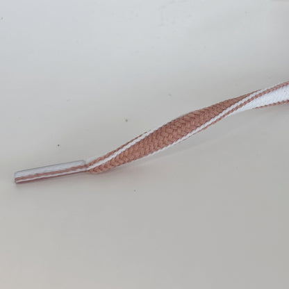 Oval laces 5mm Two-Tone Taupe Pink/White