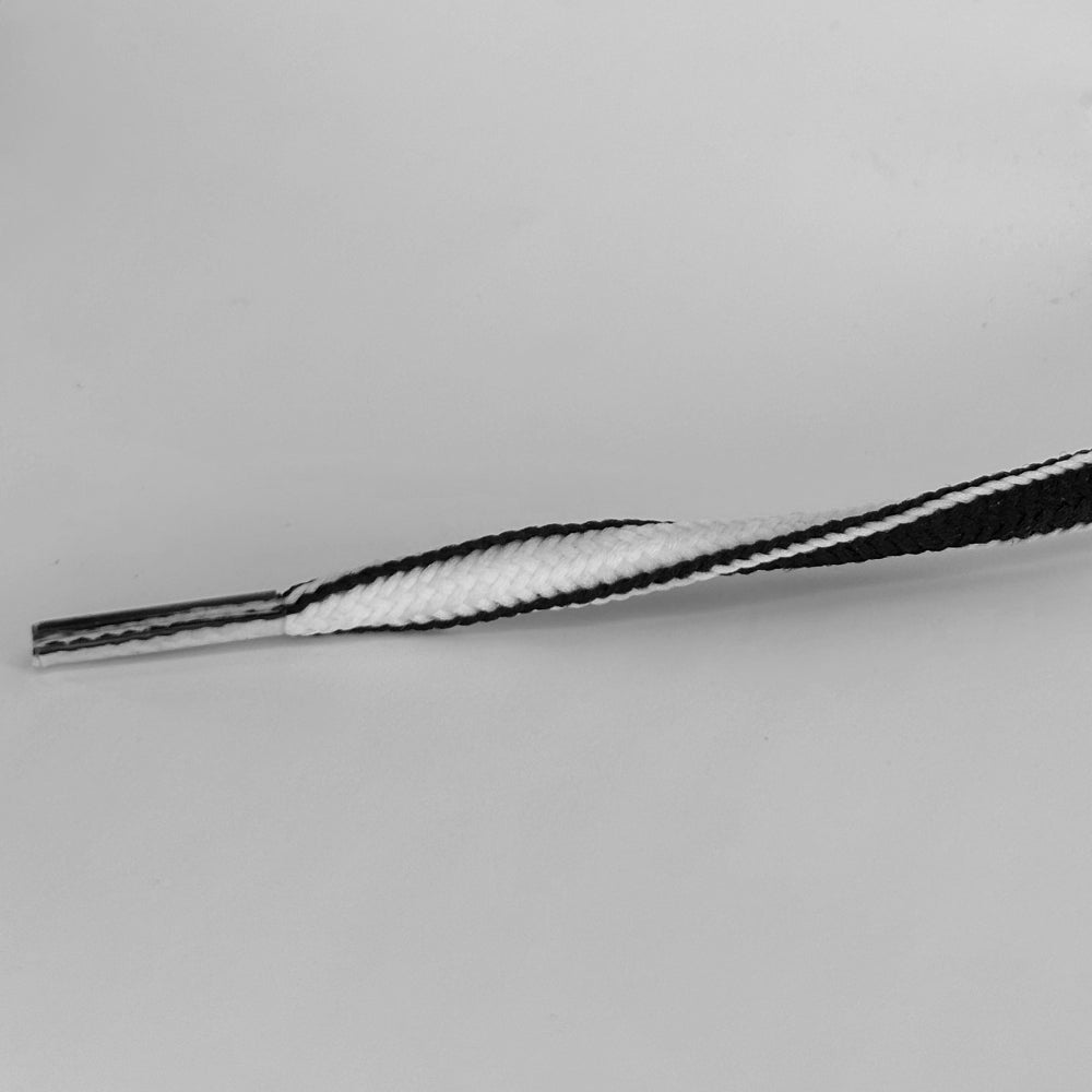 Ovale veter 5mm Two-Tone Zwart/Wit