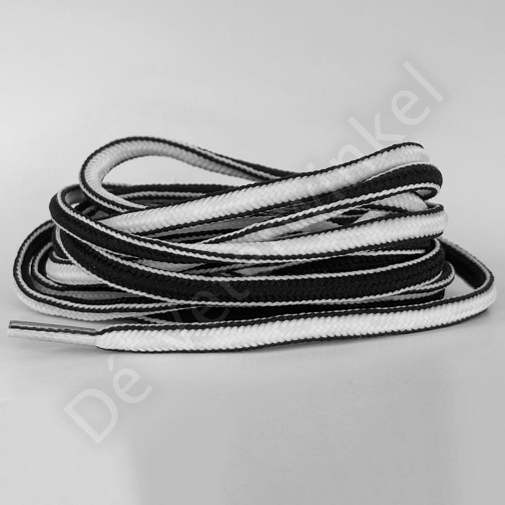 Ovale veter 5mm Two-Tone Zwart/Wit