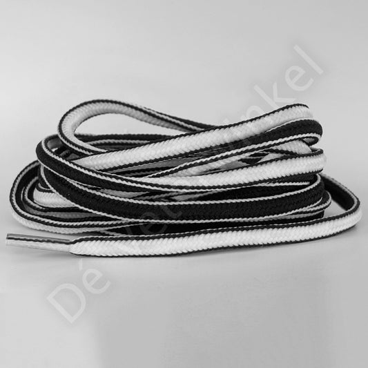 Ovale veter 5mm Two-Tone Zwart/Wit