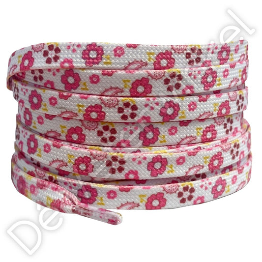 Printed lace 8mm Pink Flowers