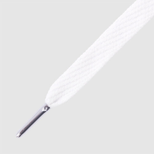 Mr.Lacy - Flatties White/ SILVER TIPS 130cm
