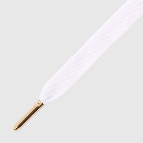 Mr.Lacy - Flatties White/ GOLD TIPS 130cm