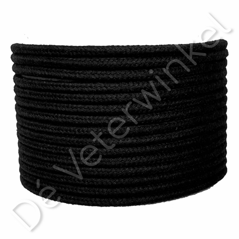 Round 4mm cotton Black